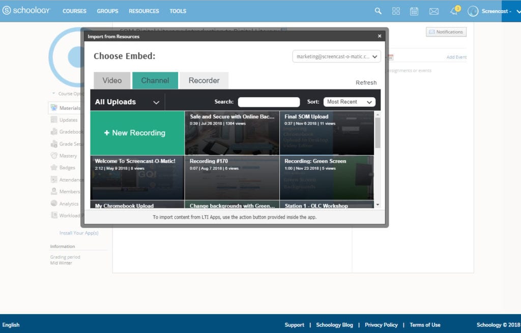 Schoology LTI App