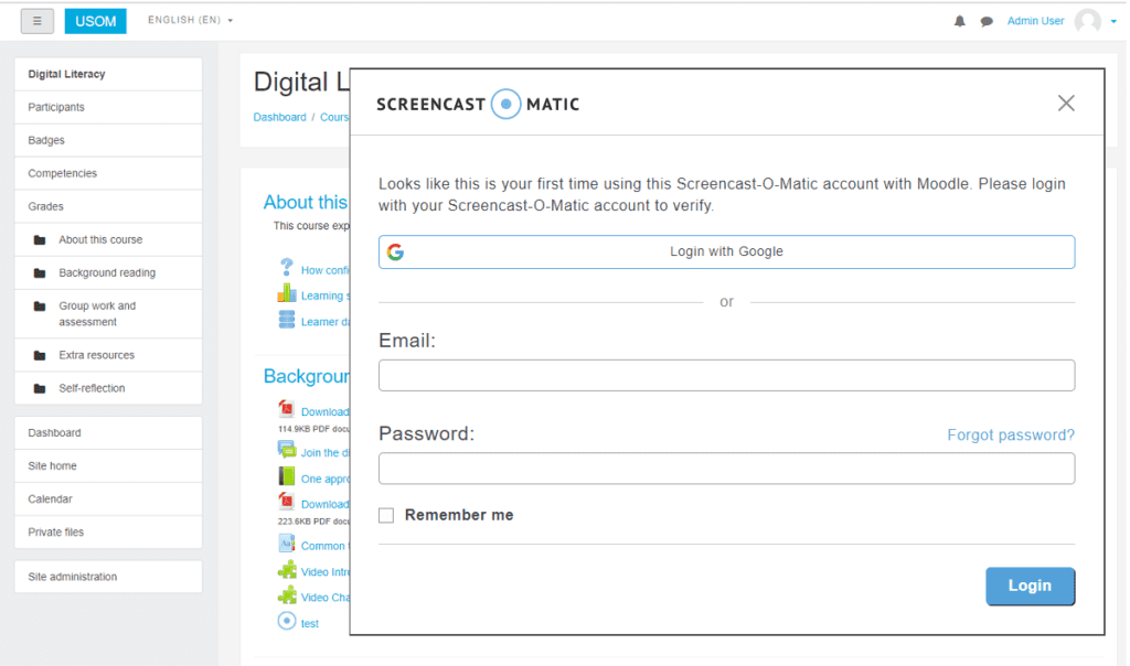 screencast o matic login